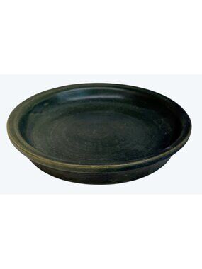 Roseville Pottery Dark Green Flower Pot Planter Saucer USA 4 3/4"